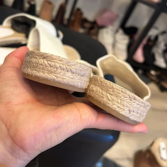 Tory Burch woven T espadrille Slides size11 - Picture 7 of 8